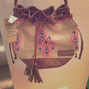 NWT Billabong small leather bucket purse